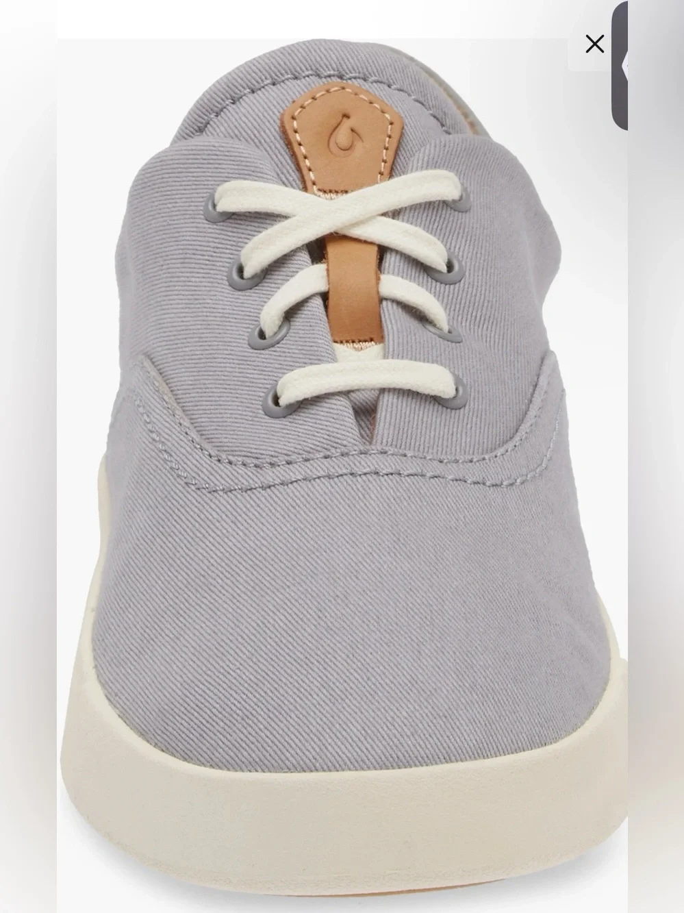 Olukai Kohu Casual womens light mist Gray Canvas Lace-Up Sneakers